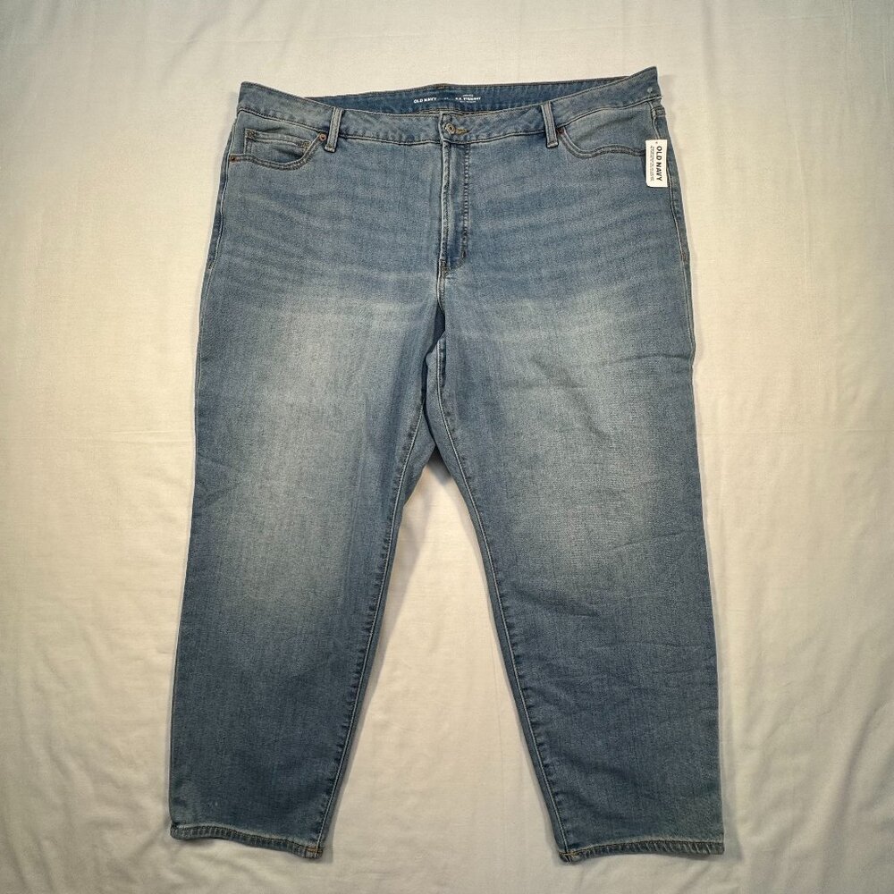 Old Navy Jeans Womens Plus 24 High Rise Straight Medium Wash Fade New With Tag